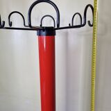 Coat rack in orange lacquered metal published by Seccose, 80s