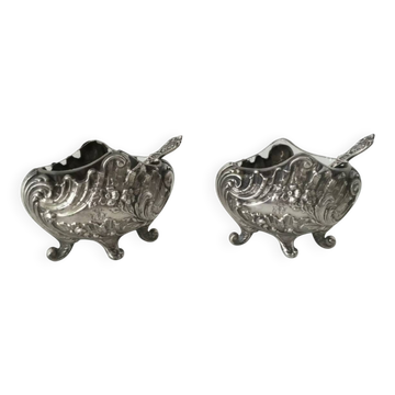 Belle paire de salerons en Argent style Louis XV