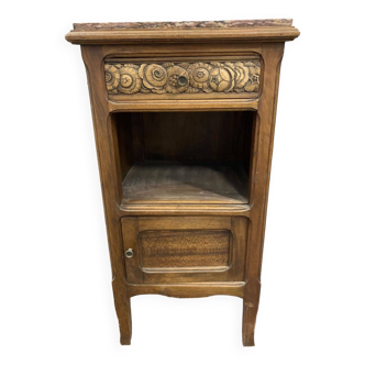 Small bedside table 1930 with pink marble top