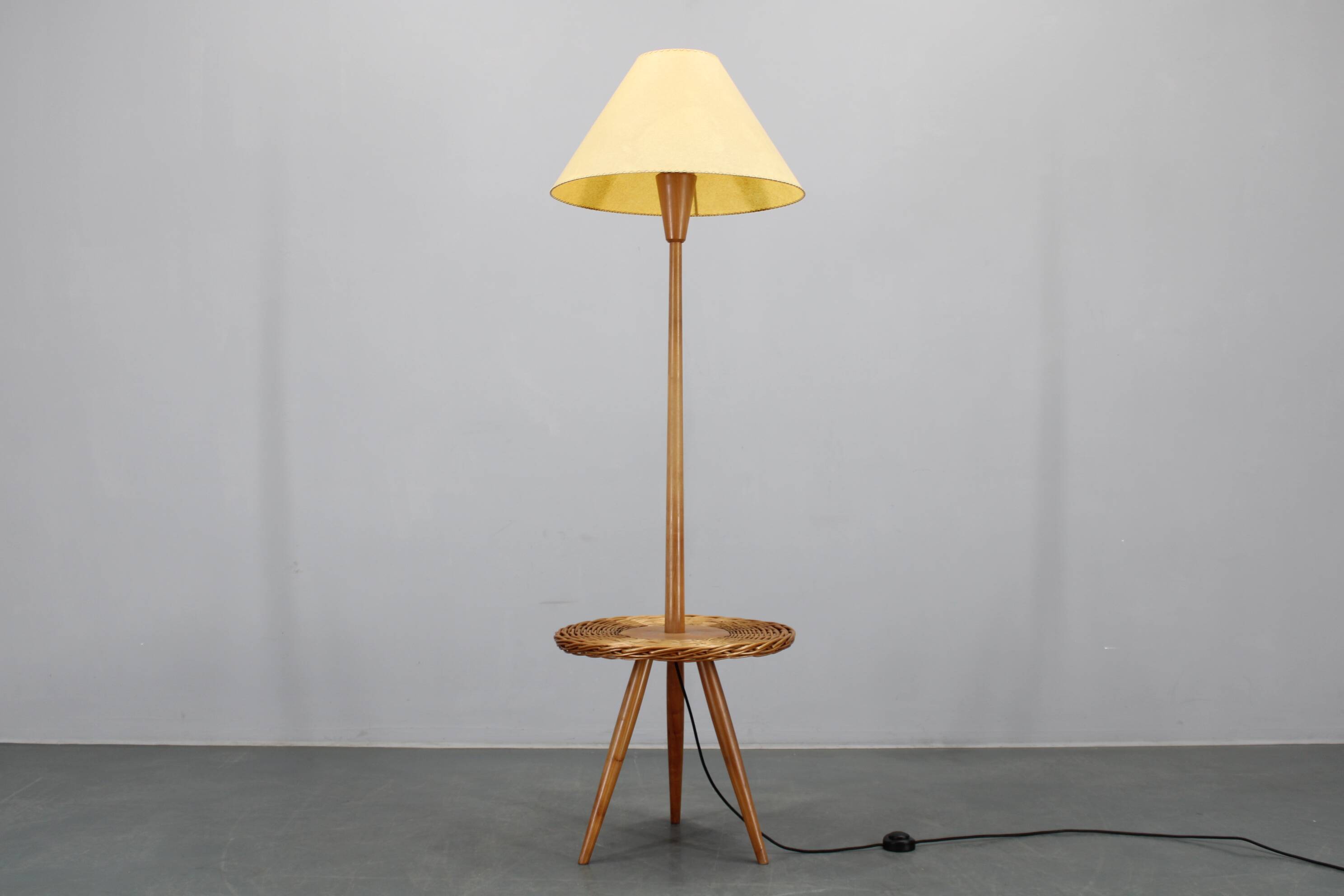 1970s Jan Kalous Wooden Floor Lamp for ULUV, Czechoslovakia