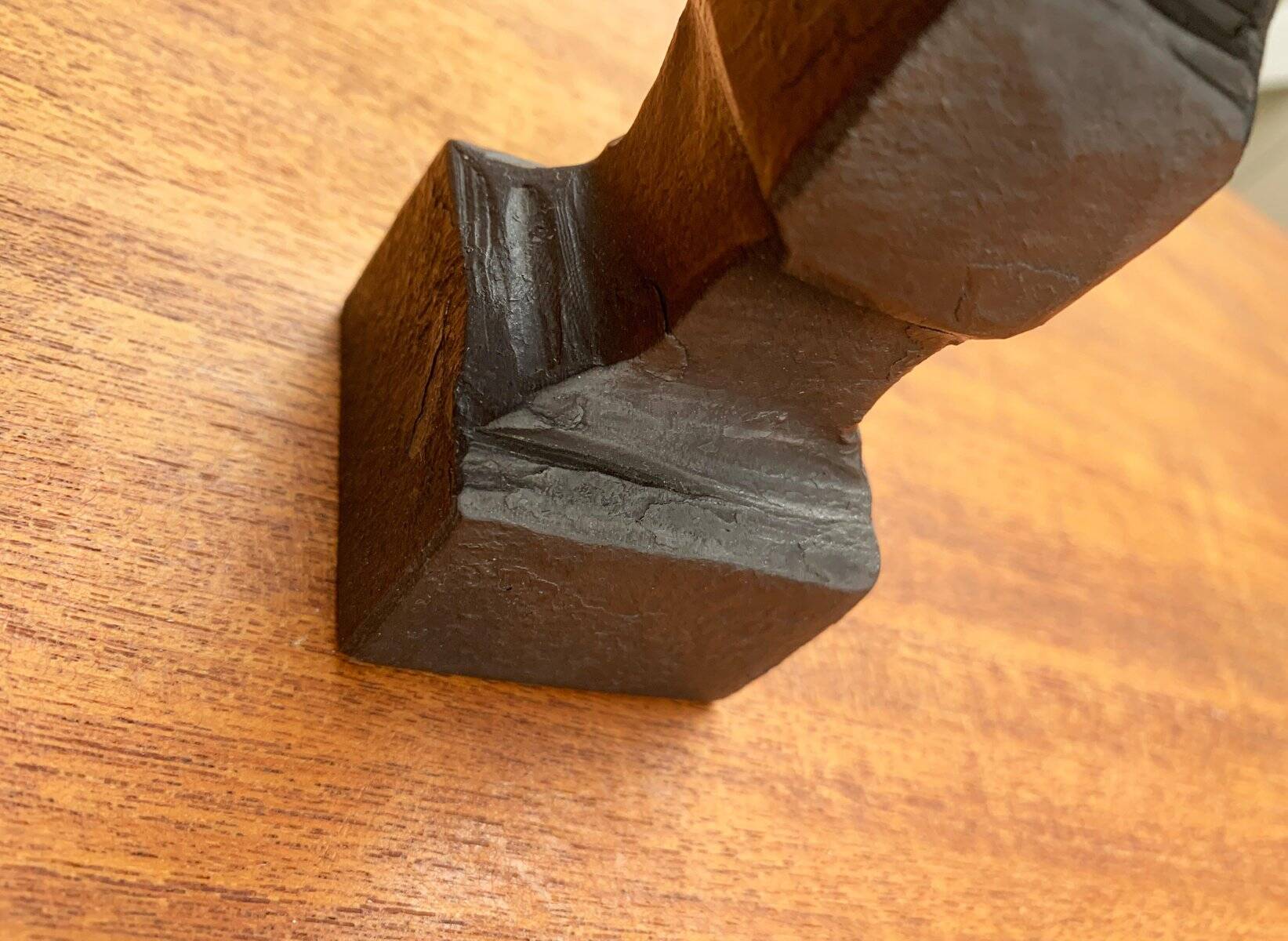 Brutalist wrought iron candlestick from the mid-century.