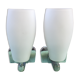 Appliques en verre blanc et chrome