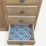 Armoire parisienne asymétrique bois brut 1950