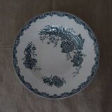 Old faience plate old St Amand decoration Daisy blue flowers