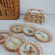 Set of 6 butterfly wicker coasters