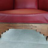 Raspberry red art deco armchair