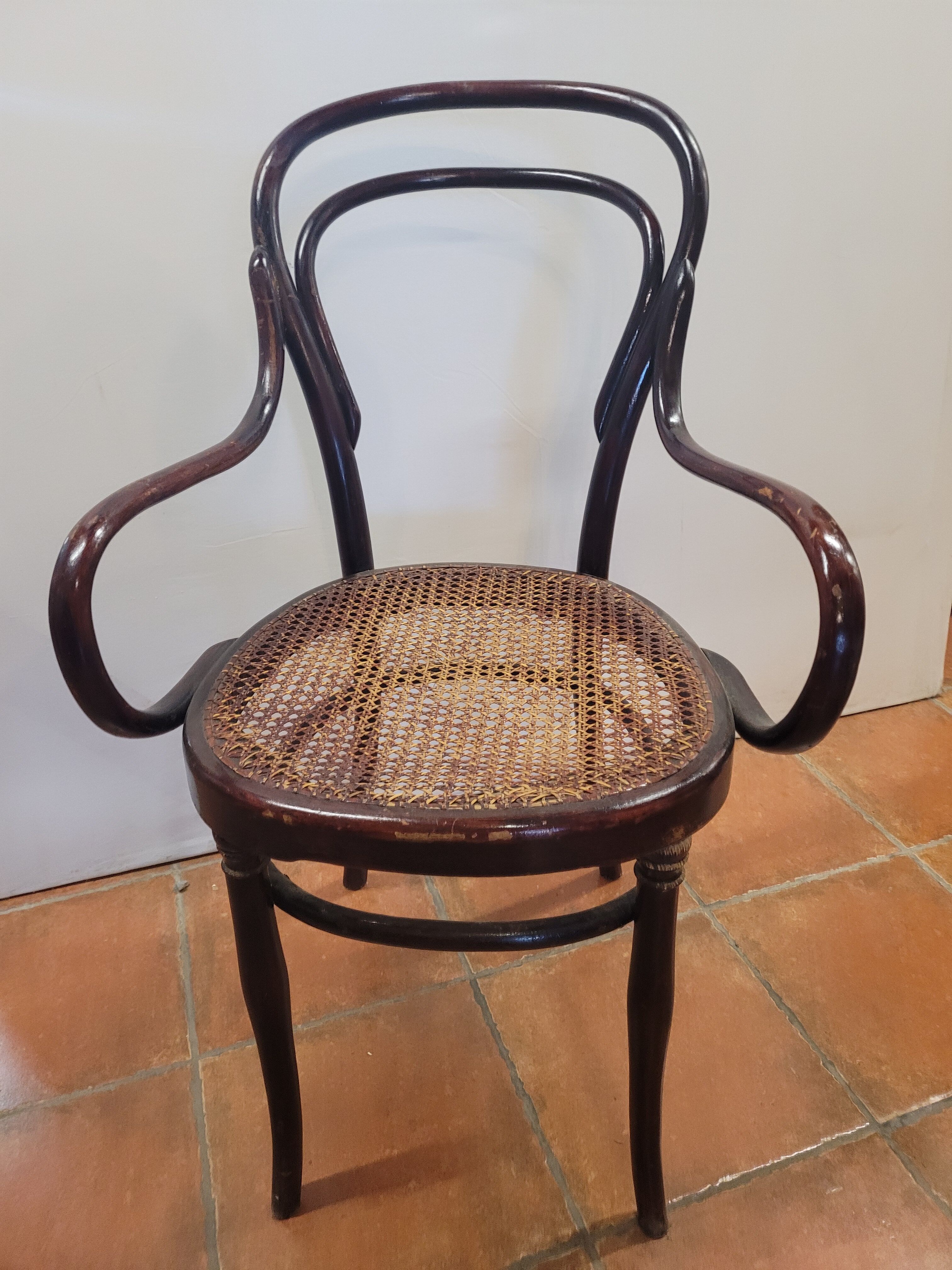 Hoffman bistro armchair in curved wood