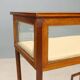 Showcase table in mahogany with bevelled glass.