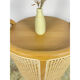 Coffee table made of teak and handcrafted rattan from Indonesia.
