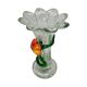 Vase en verre vintage avec fleurs, années 1960/70