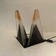 Murano Pair of 2 Lamps Glass Plate Two-material Vintage 1980 DLG Vetro