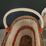 Old oval basket with a wooden base