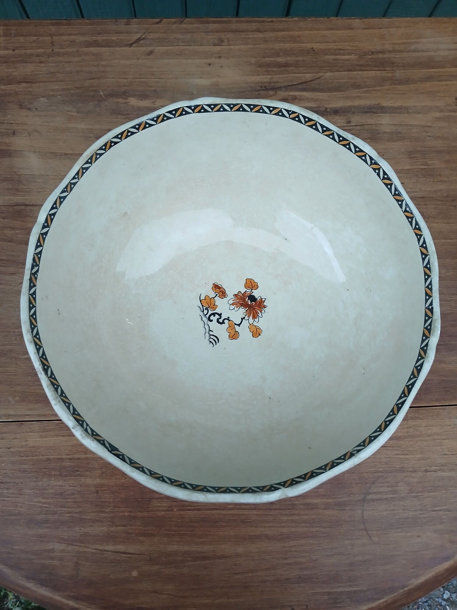 Antique Gien salad bowl