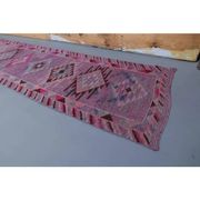 1970s Turkish Oushak Handmade Runner Rug 83x358