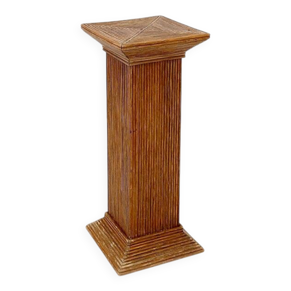 Console piédestal en roseau crayon dans le style de Vivai del Sud - 1970s