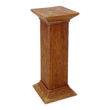Pedestal console in pencil reed in the style of Vivai del Sud - 1970s