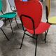 6 coloured vintage chairs