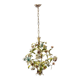 Italian tole flower chandelier, 1960s