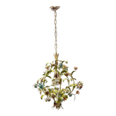 Italian tole flower chandelier, 1960s