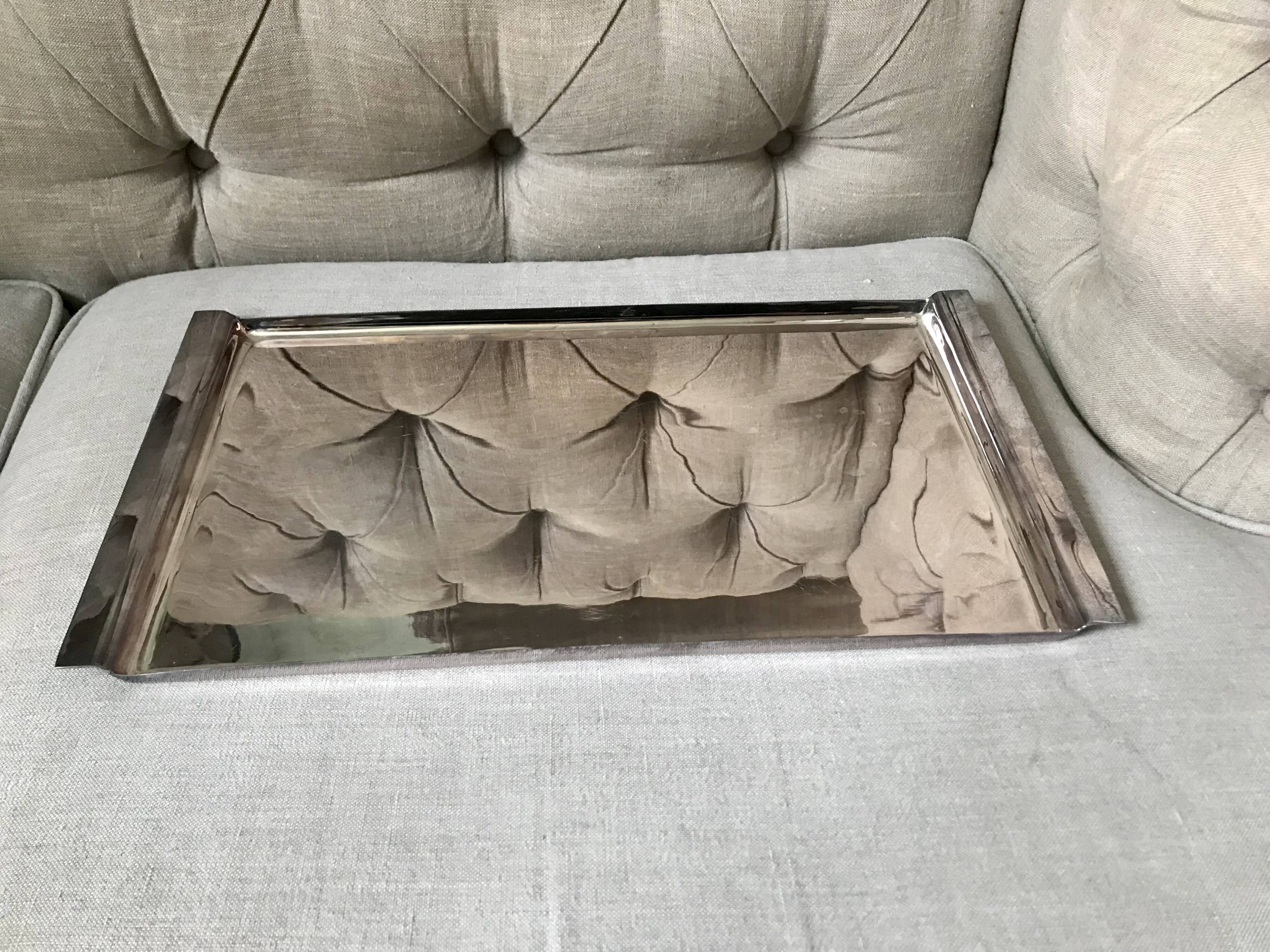 Paola navone silver metal tray for egizia