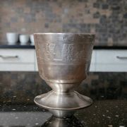 Silver-plated metal egg cup