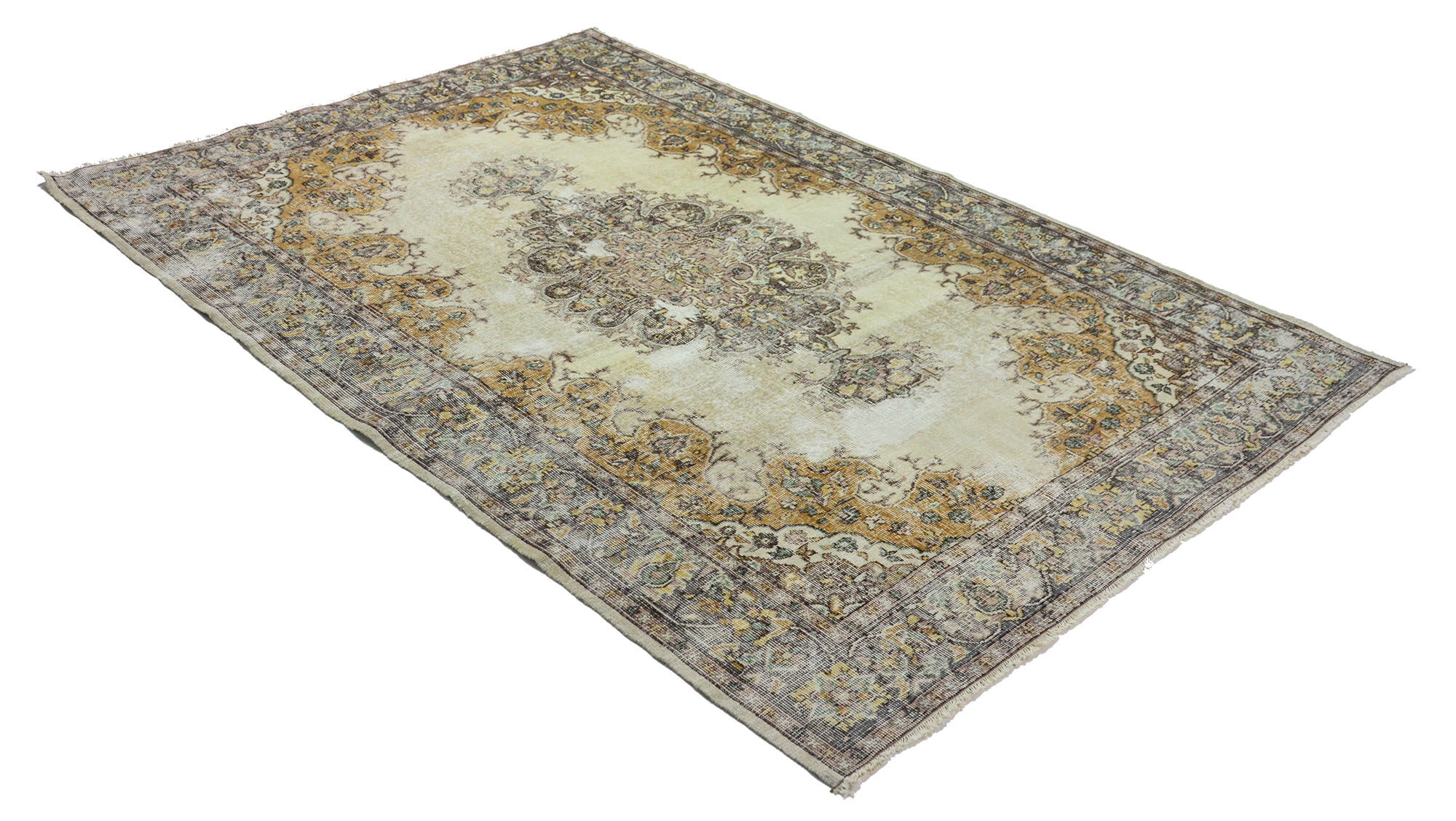 Anatolian handmade vintage rug 262 cm x 180 cm