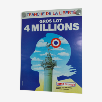 Original National Lottery Free Prize poster 1985