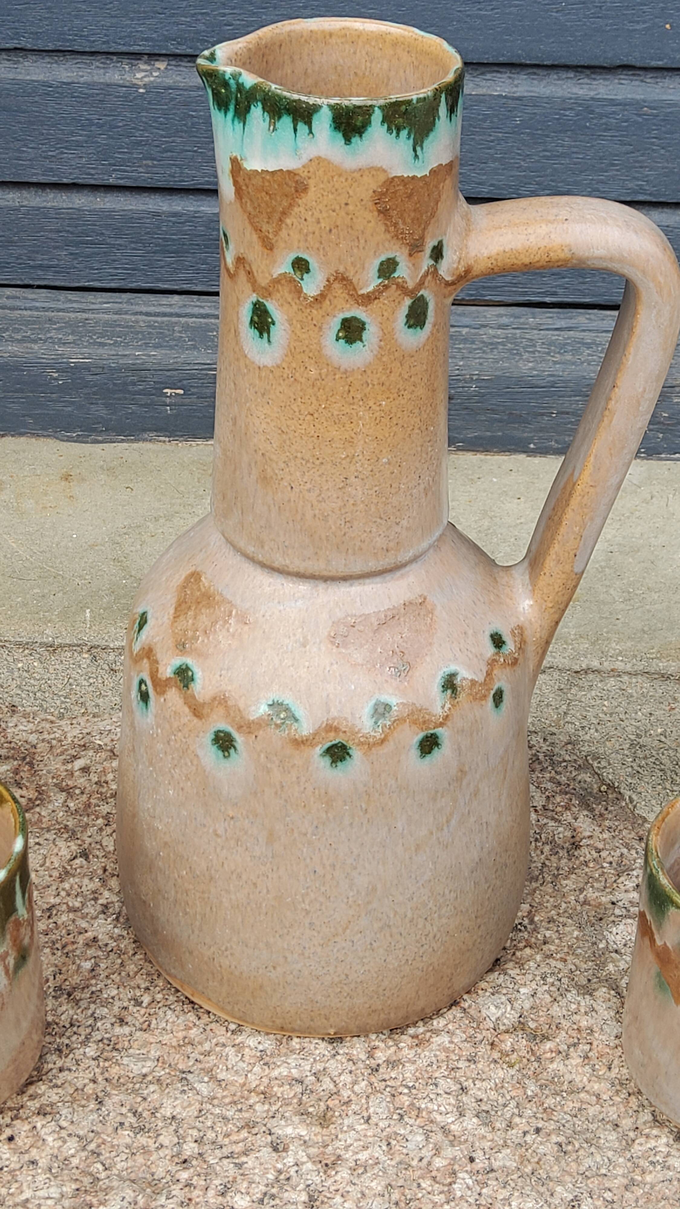 Orangeade service from the 70s in glazed terracotta