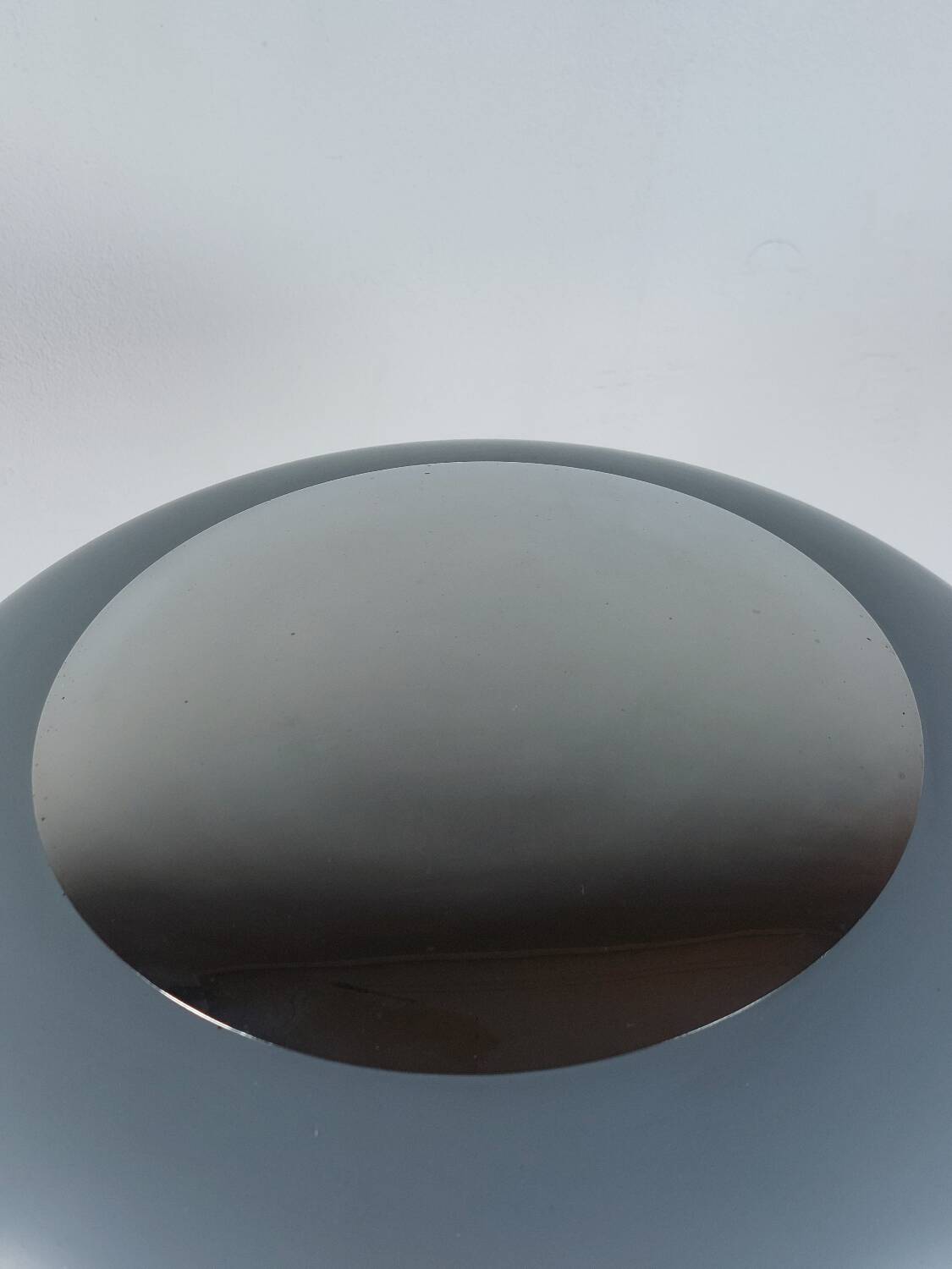 Rare lampe de bureau vintage, lampe de table RDA bleu clair chromé