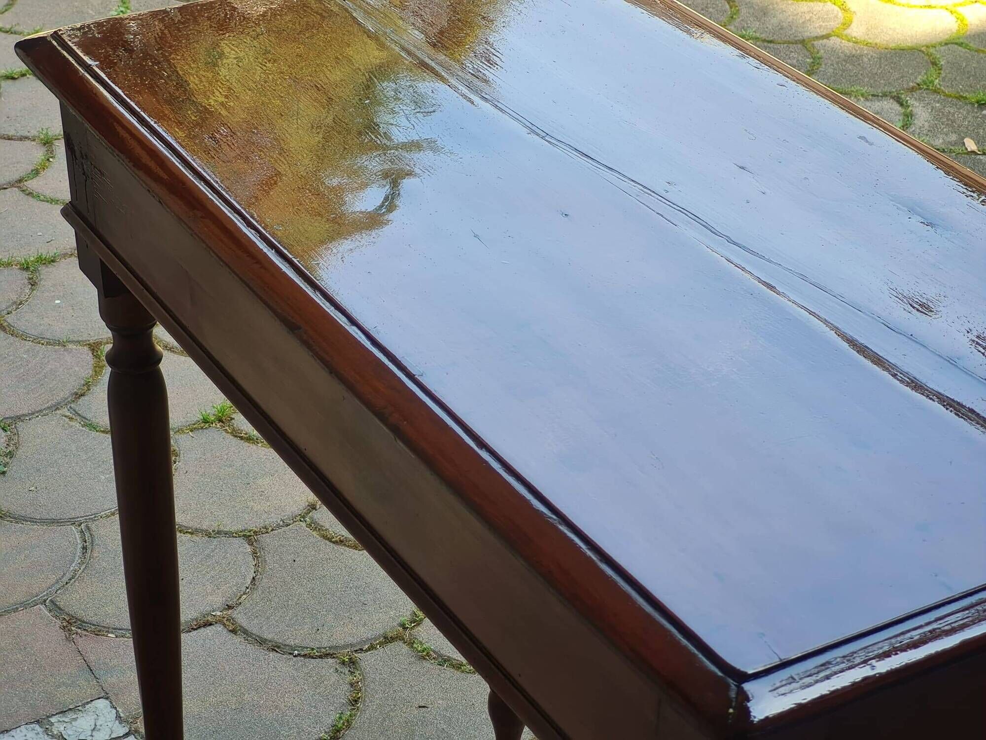 Centre writing table in stained wood