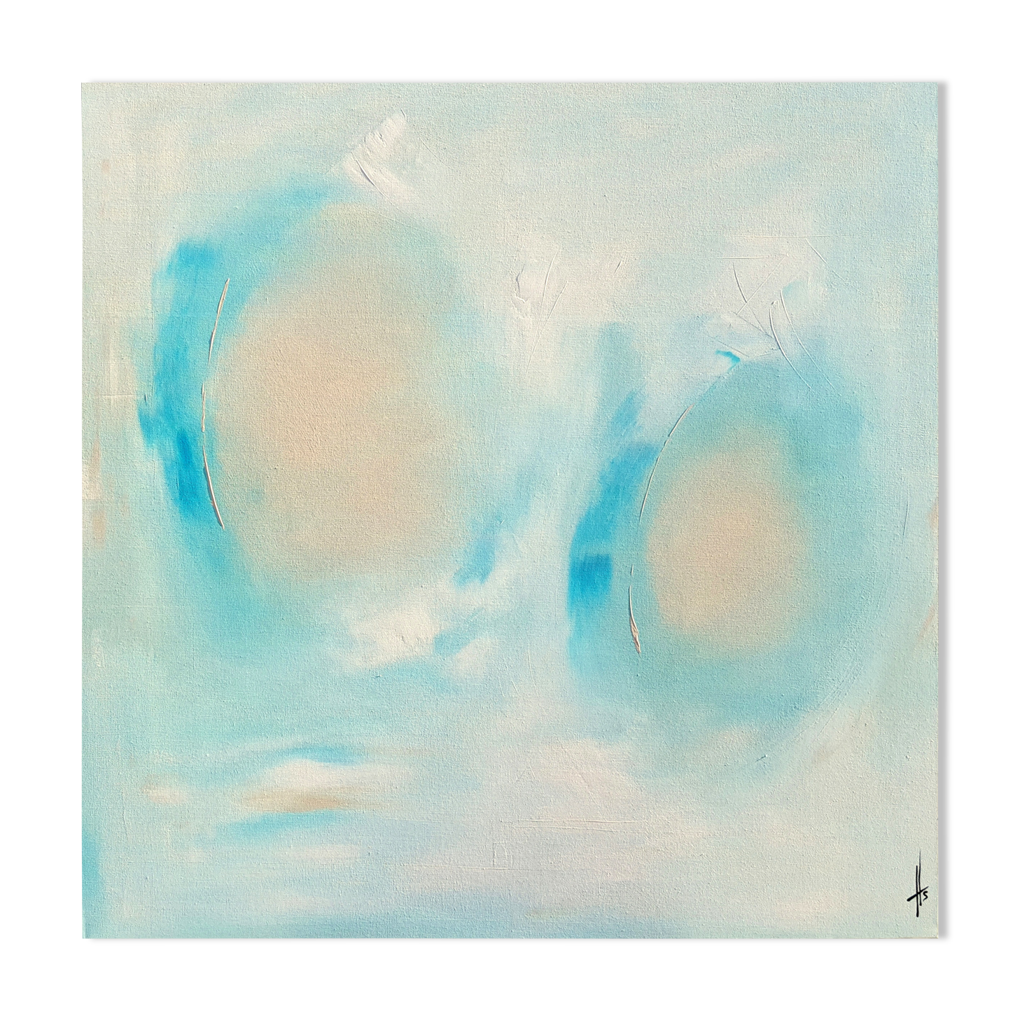 Abstract painting painting "SOFT BUBBLES" handmade