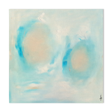 Tableau peinture abstrait "douces bulles" fait main