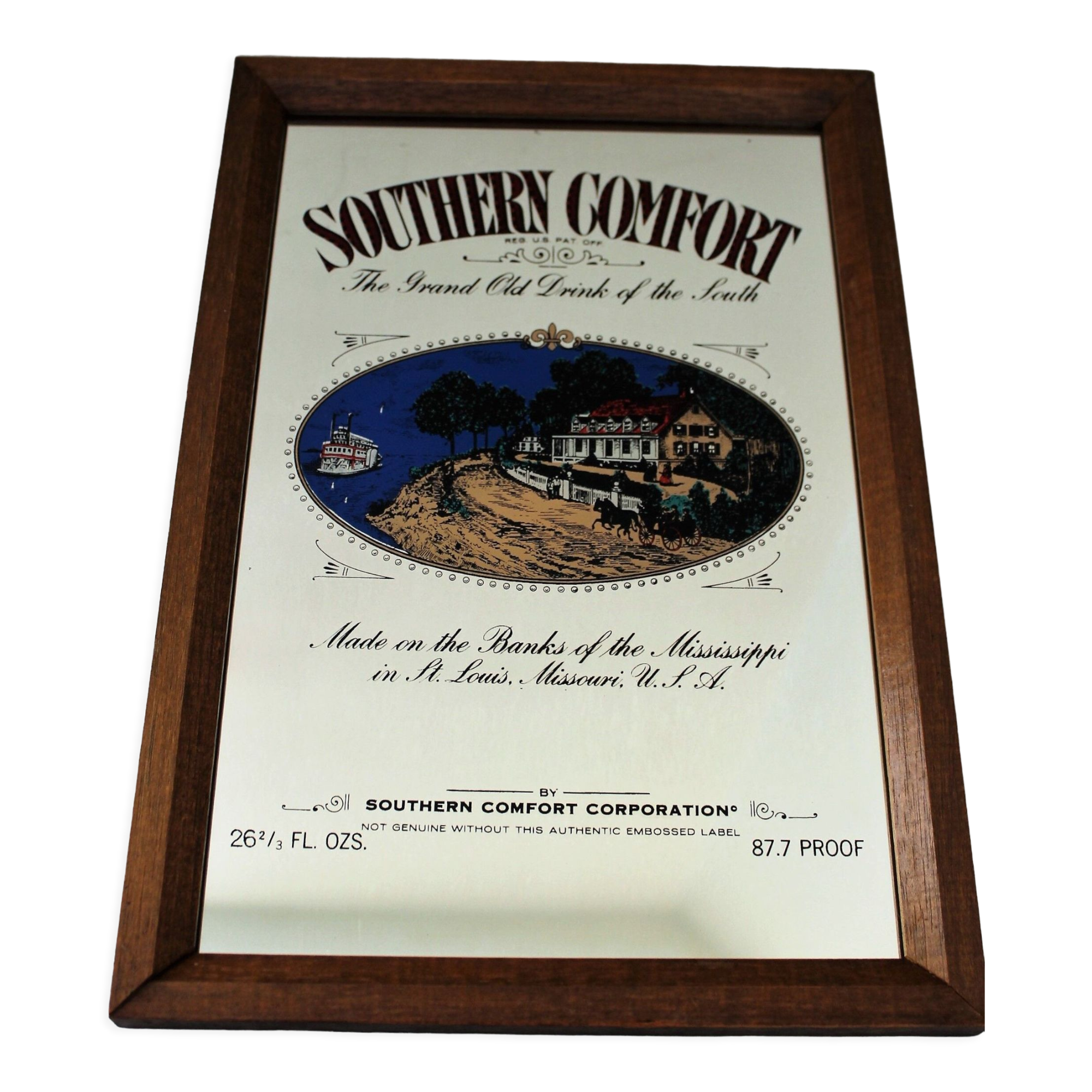 Southern Comfort advertising mirror 70s