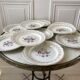 Dessert service cake dish and 12 dessert plates Digoin Sarreguemines Pamplona
