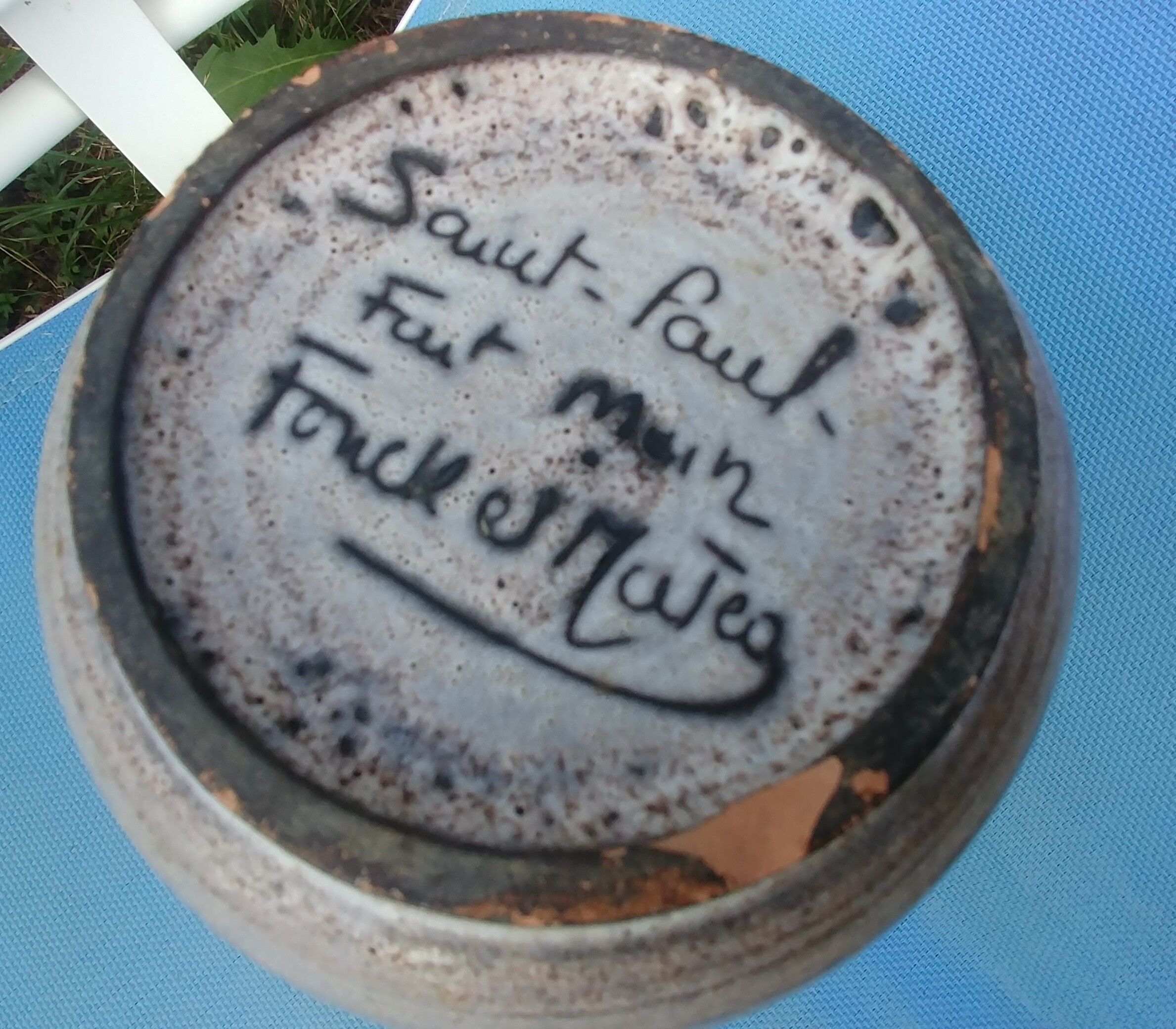 Vase Saint Paul Vallauris signed by Jacques Fonck and Jean Matéo Vintage decoration flowers 70s.