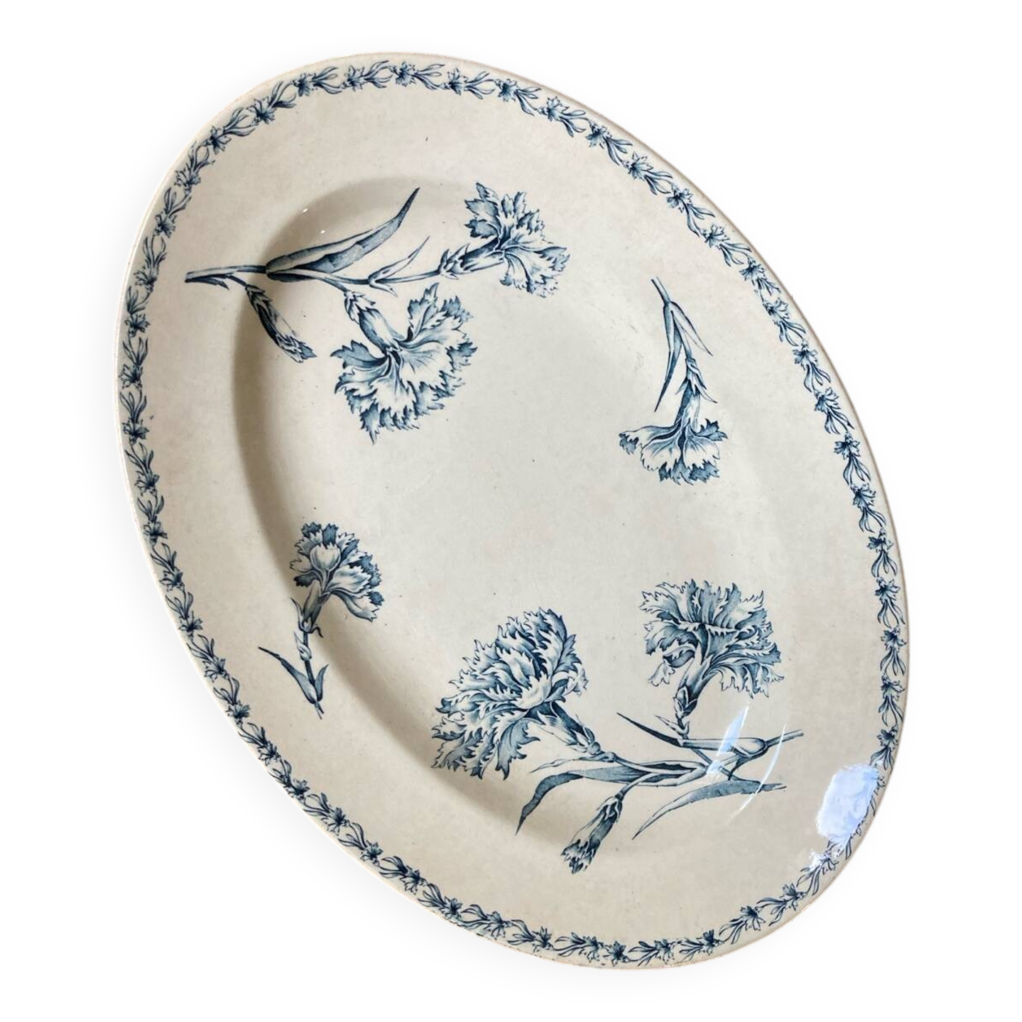 Luneville “Œillet” oval serving dish