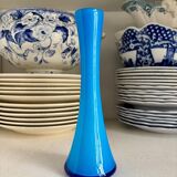 Vase, Scandinavian soliflore in blue opaline