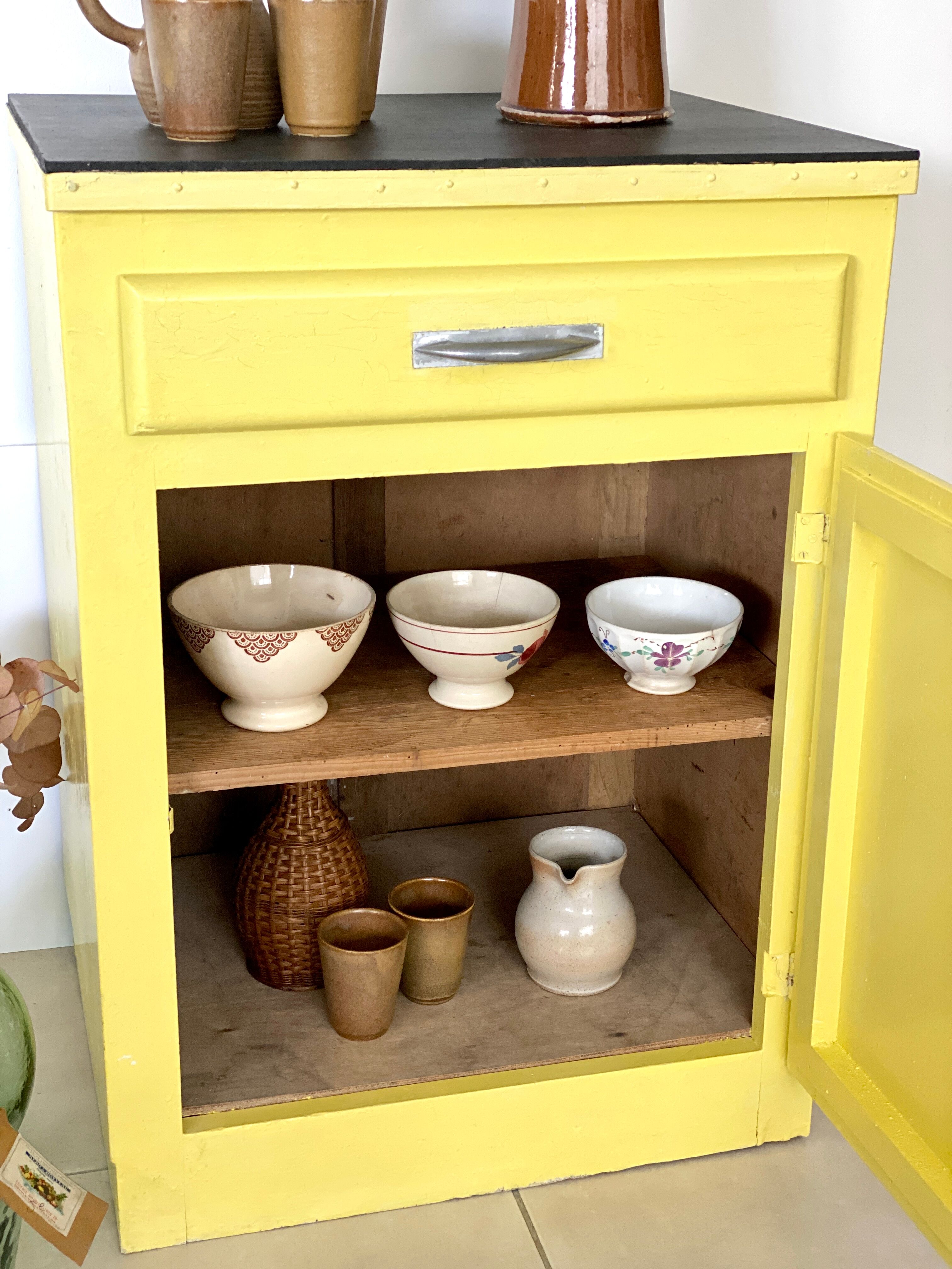 Old yellow vintage jam maker