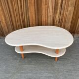 Table basse travertin boomerang