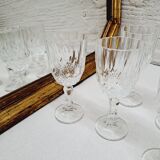 Set of 6 chiseled glass digestive glasses
