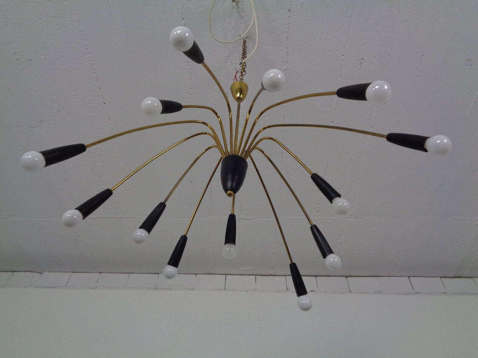 Large Italian Spider Ceiling Lamp, 1950s