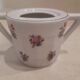 Large milk jug and sugar bowl from the 1930s, decorated with a bouquet of flowers. Silver thread.