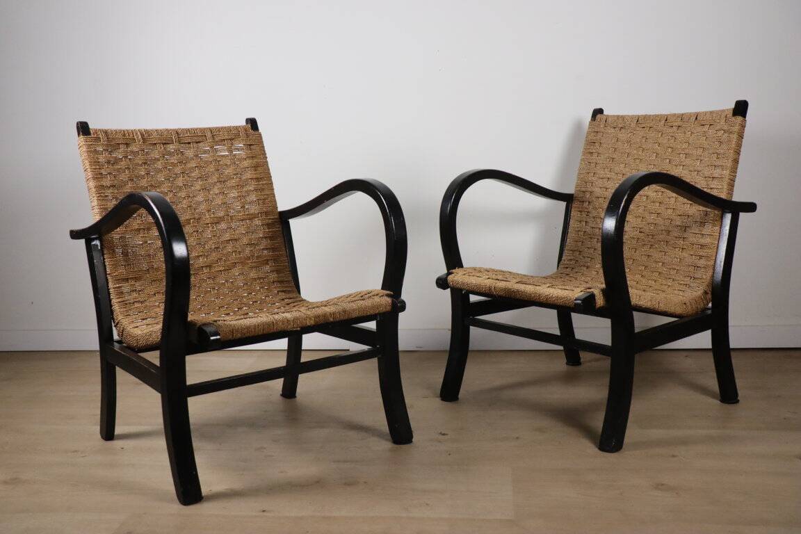 Pair of vintage armchairs by Erich Dieckmann, 1940
