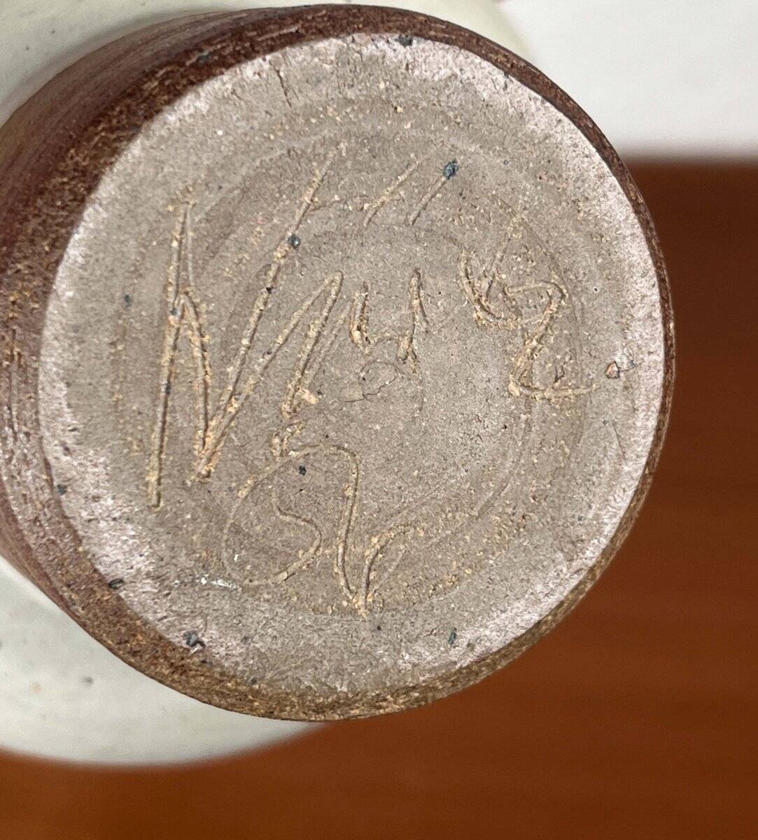 Mid-century modern ceramic oil lamp by Danish studio Aage Würtz, 1956.