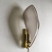 Designer Gray Sanded Leaf Murano Glass Wall Sconces, Contemporary Set of 4