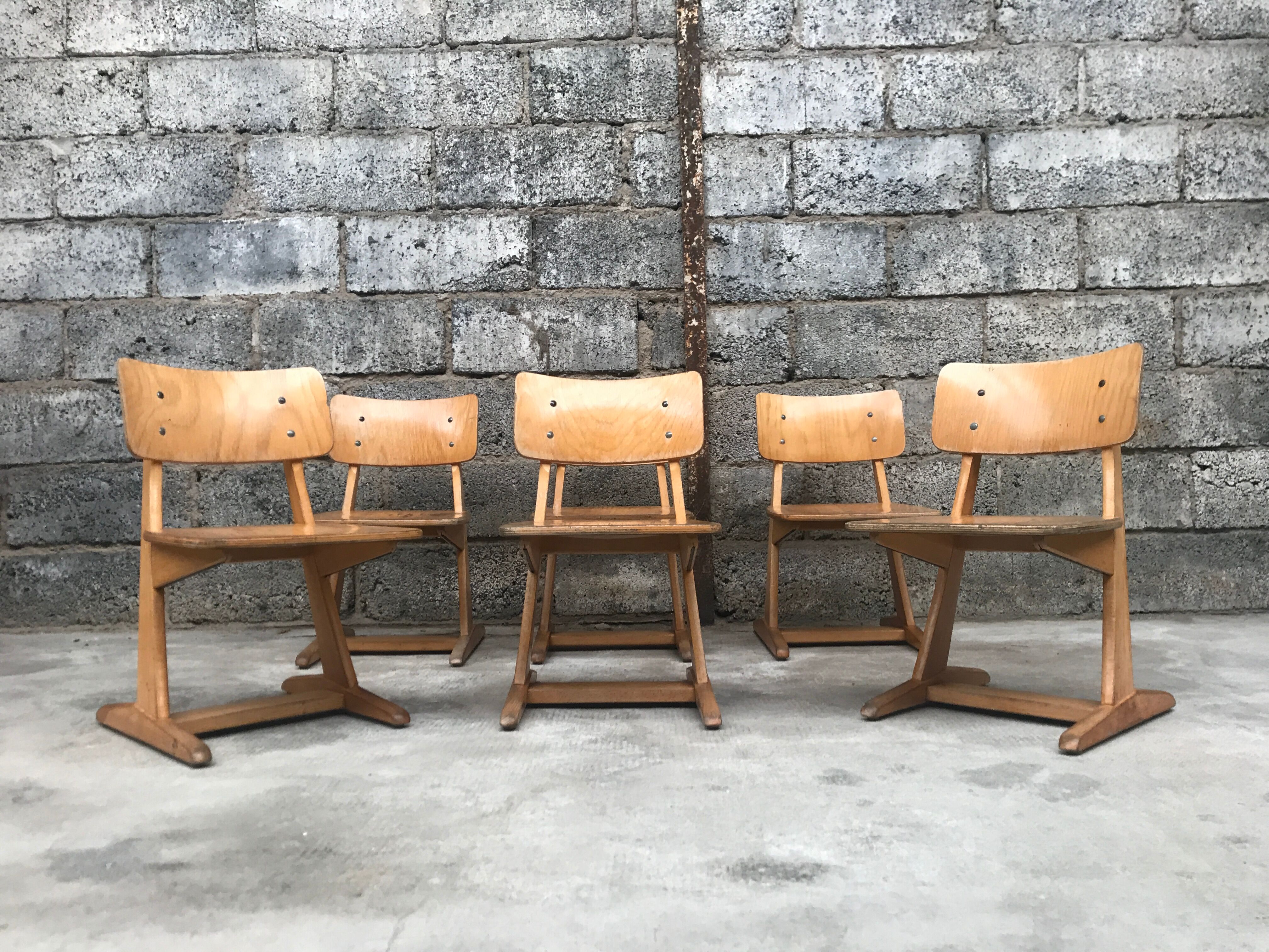 Series of 6 vintage Casala chairs