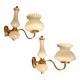 brass and white opaline wall lights