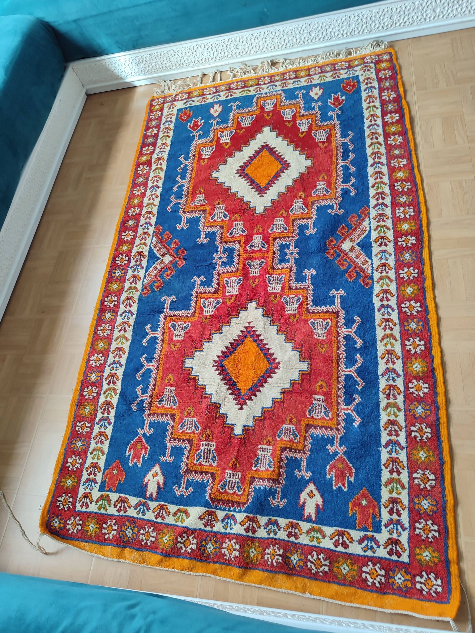 Authentic Moroccan Berber rug – 100% wool – handmade – 220 × 120 cm