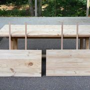 Grande table de ferme monastère décapée en bois brut extensible 200 à 300cm