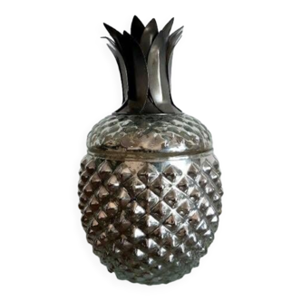 Pineapple candy box in églomisé glass 1970